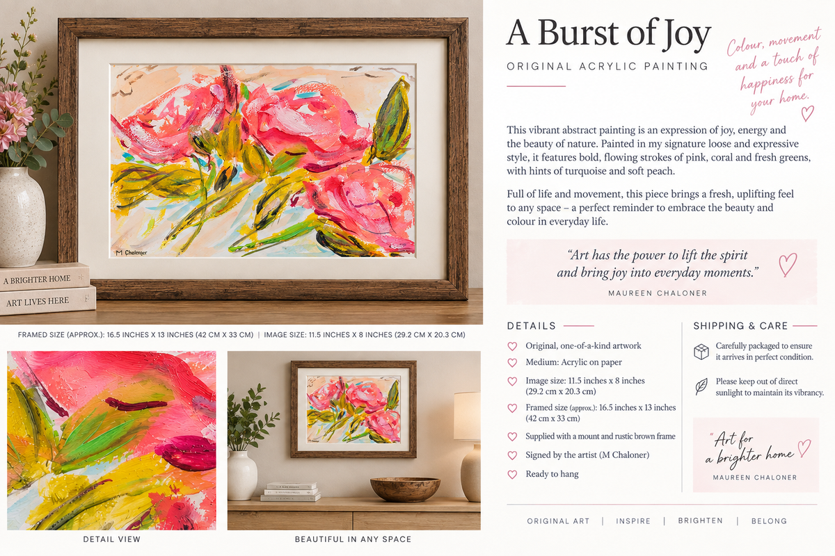 A Burst of Joy — Original Abstract Floral Painting