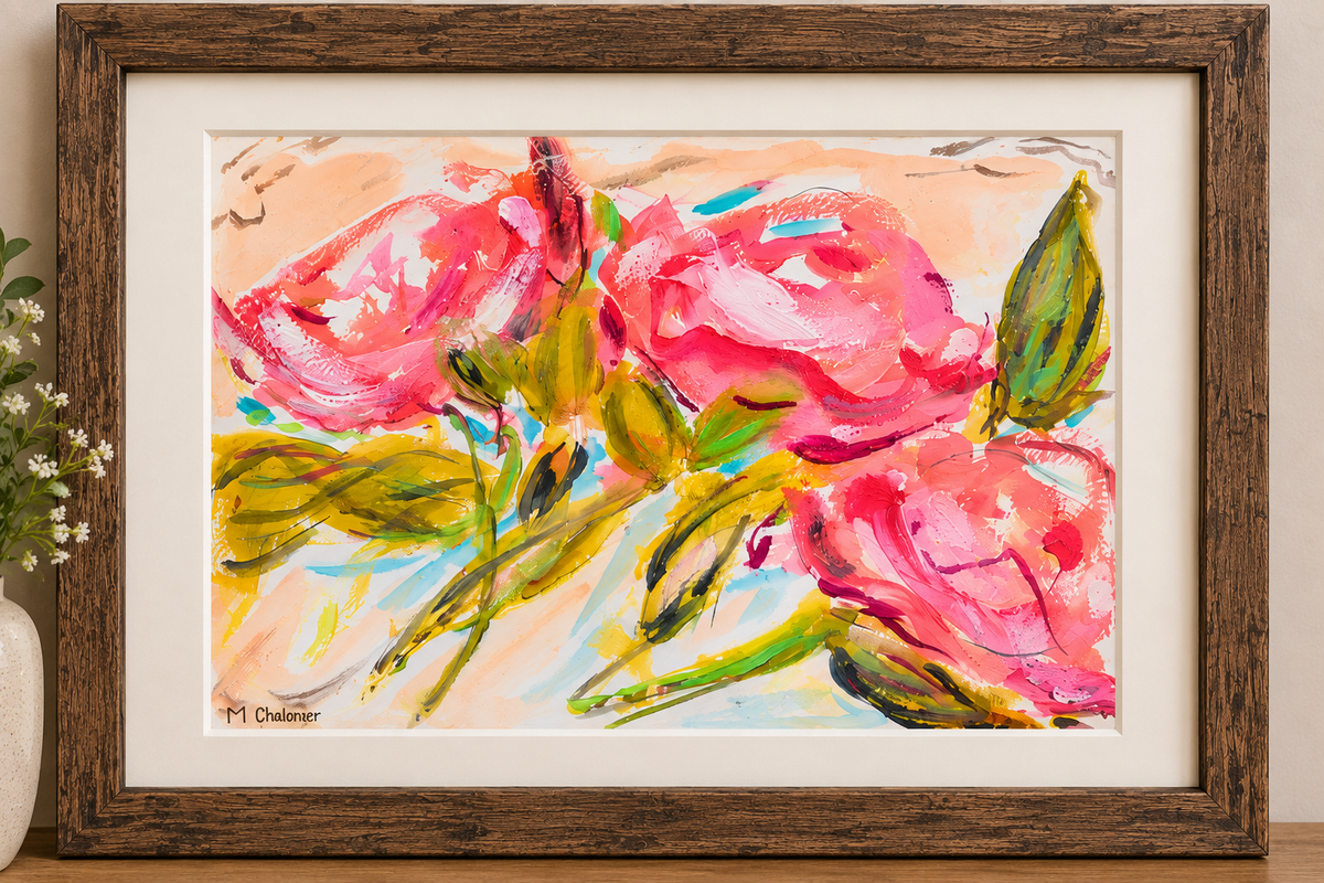 A Burst of Joy — Original Abstract Floral Painting