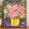 Golden Vase – Original Acrylic Floral Painting on Canvas