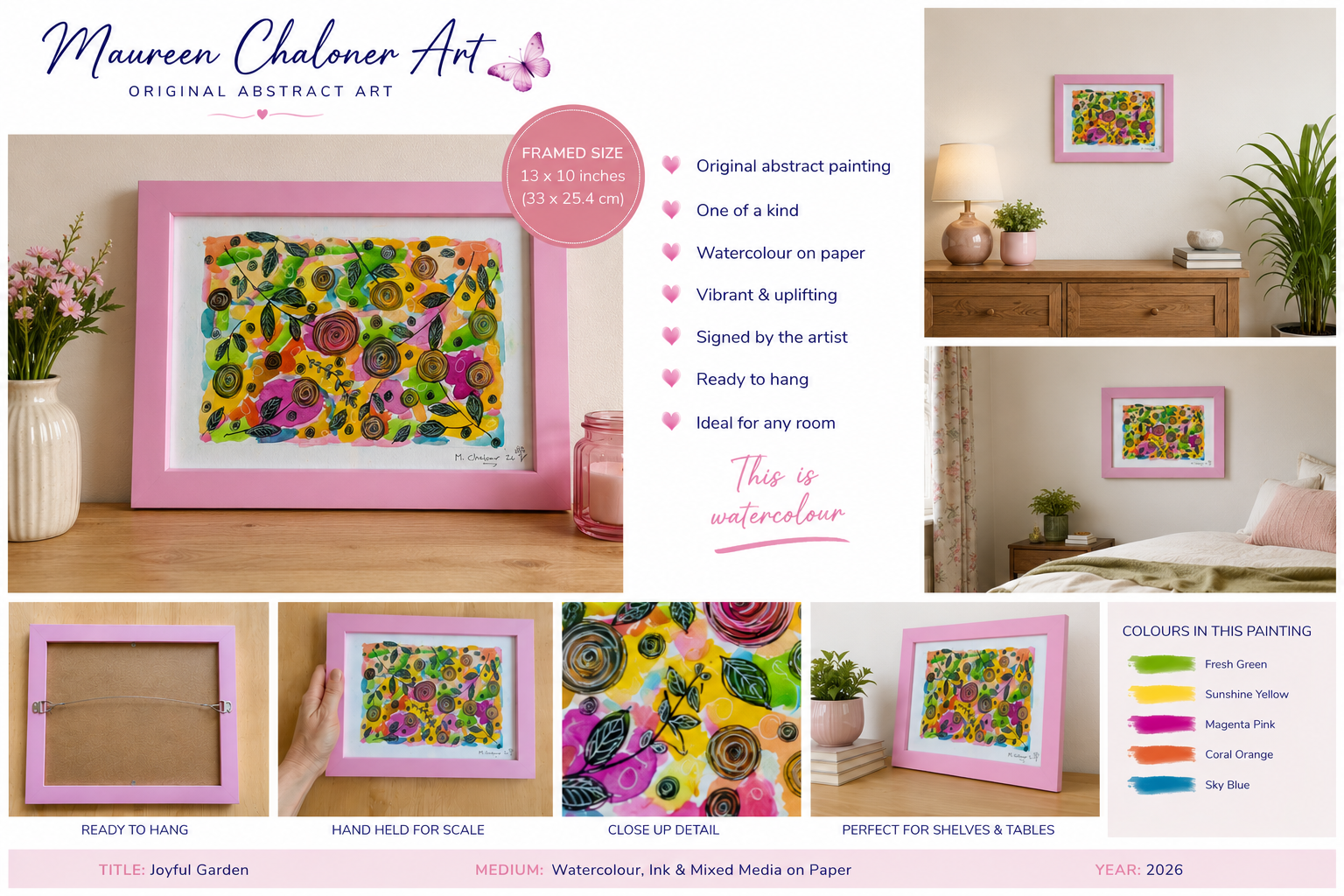Joyful Garden – Original Abstract Watercolour Painting
