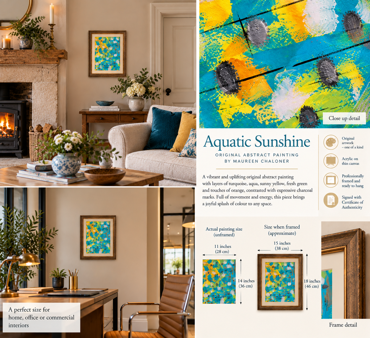 Aquatic Sunshine - original abstract painting