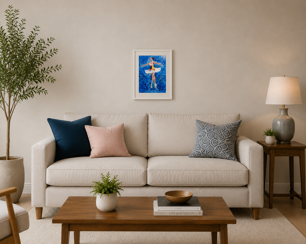Ballerina – Original Acrylic Ballet Painting | Elegant Dance Wall Art | 12 x 16 Inches