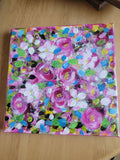 Pink Blooms | Original Mini Acrylic Floral Painting | Contemporary Botanical Wall Art | 7.5 x 7.5 Inches