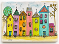 Rainbow Row - Cute, Whimsy Original Watercolour Painting