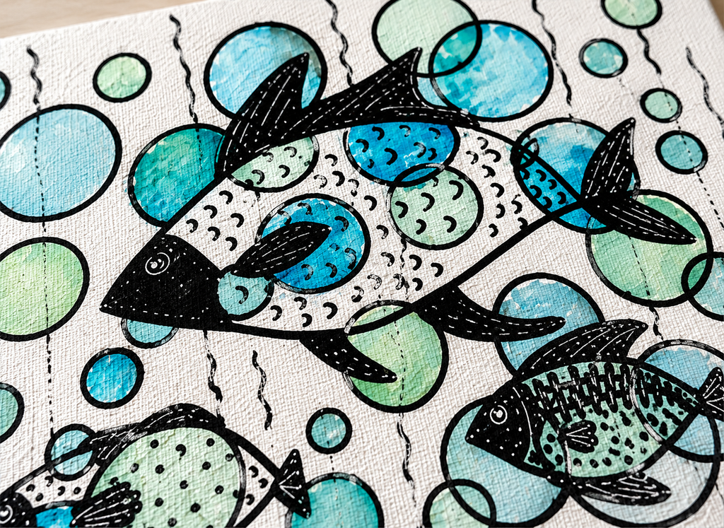 Whimsy Abstract Bubble Fish