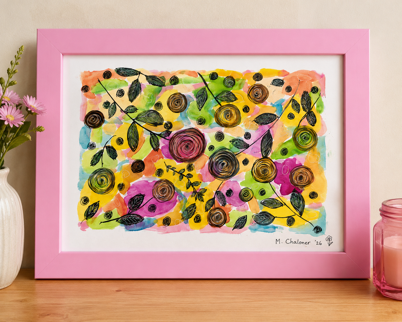 Joyful Garden – Original Abstract Watercolour Painting